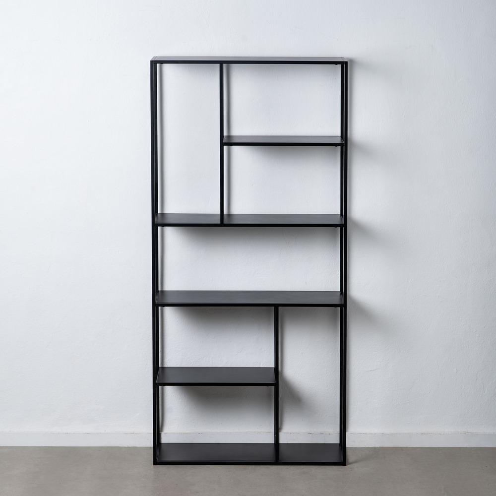 ESTANTERÍA NEGRO ACERO 90 X 30 X 188 CM ESTANTERÍA NEGRO ACERO 90 X 30 X 188 CM