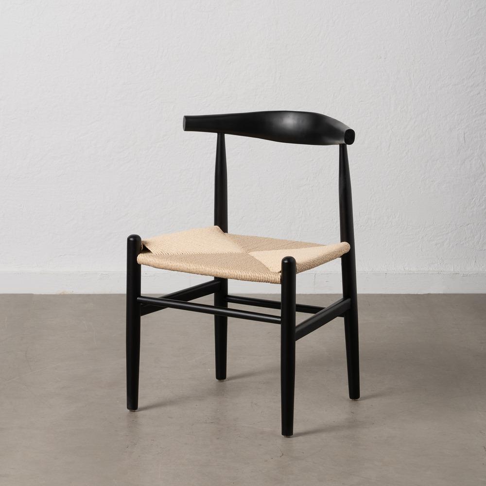 SILLA NEGRO MADERA / FIBRA SALÓN 53