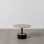 MESA CENTRO NEGRO-NATURAL DM-METAL 65 X 65 X 37