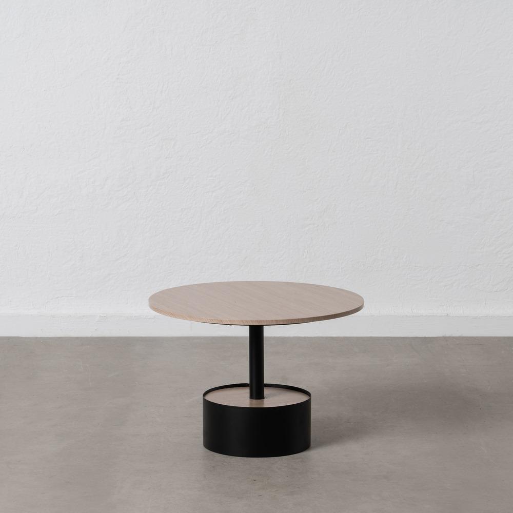 MESA CENTRO NEGRO-NATURAL DM-METAL 65 X 65 X 37 MESA CENTRO NEGRO-NATURAL DM-METAL 65 X 65 X 37