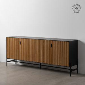 APARADOR NEGRO-NATURAL DM-MADERA 204 X 40 X 81
