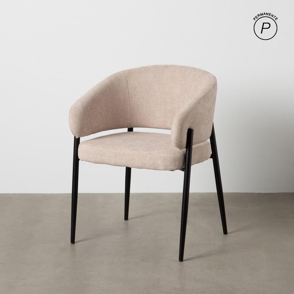 SILLA BEIGE TEJIDO-METAL CONTRACT 60 X 57 X 79 CM