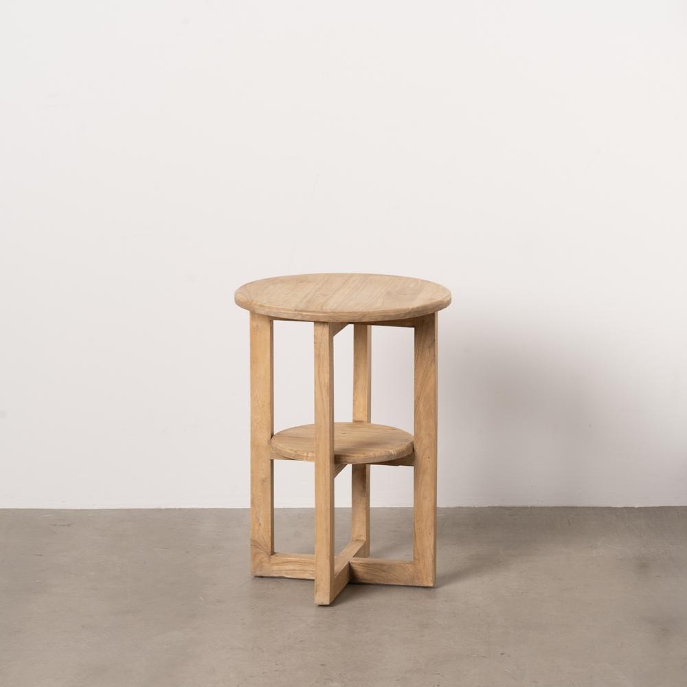 MESA AUXILIAR NATURAL MADERA MINDI SALÓN 40 X 40 X 55 CM