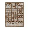 MURAL PARED FIGURAS MARRÓN MADERA 120 X 164 X 6 CM