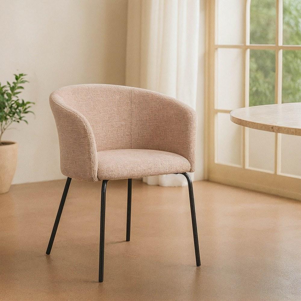 SILLA ROSA TEJIDO-METAL SALÓN 61 X 56 X 77