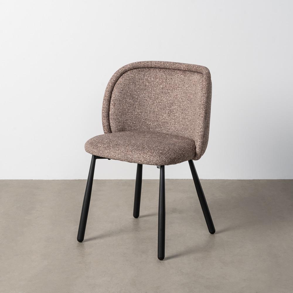 SILLA JASPEADO TAUPE TEJIDO-METAL 56 X 56 X 78 CM