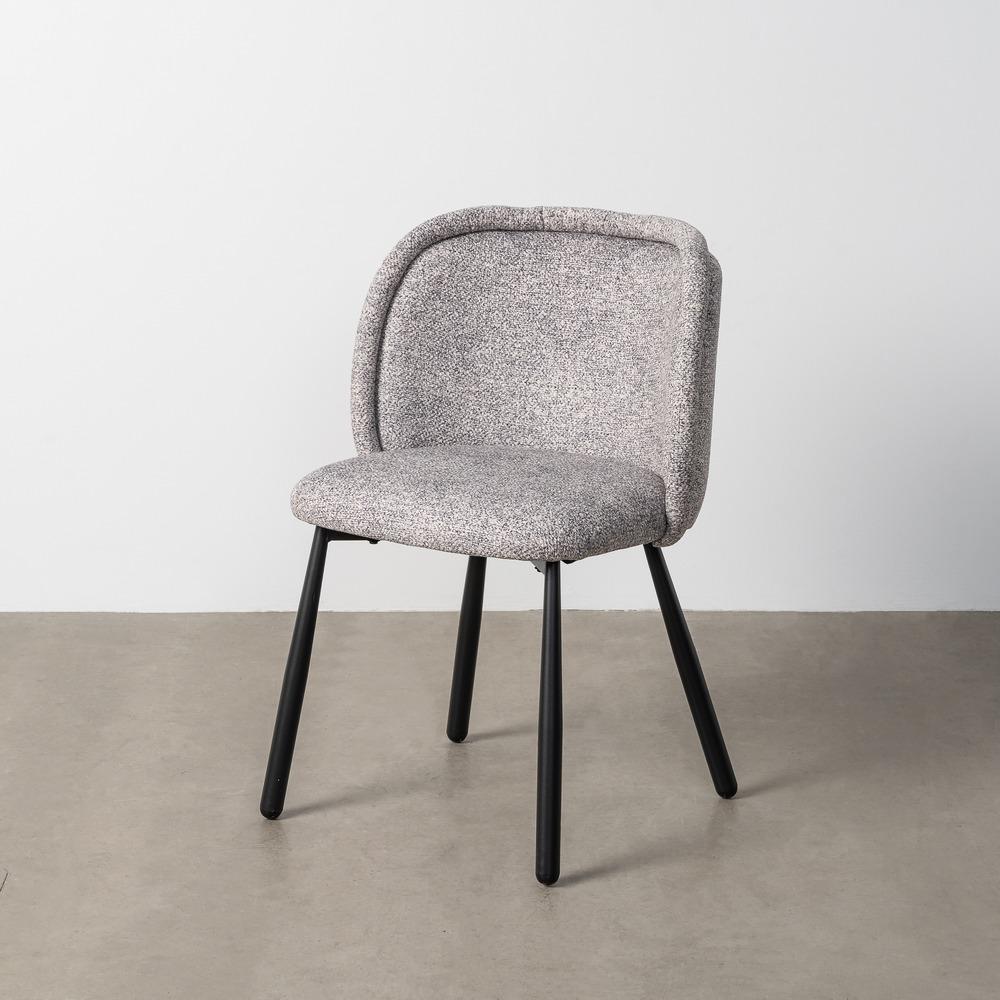 SILLA JASPEADO GRIS-BLANCO TEJIDO-METAL 56 X 56 X 78 CM SILLA JASPEADO GRIS-BLANCO TEJIDO-METAL 56 X 56 X 78 CM