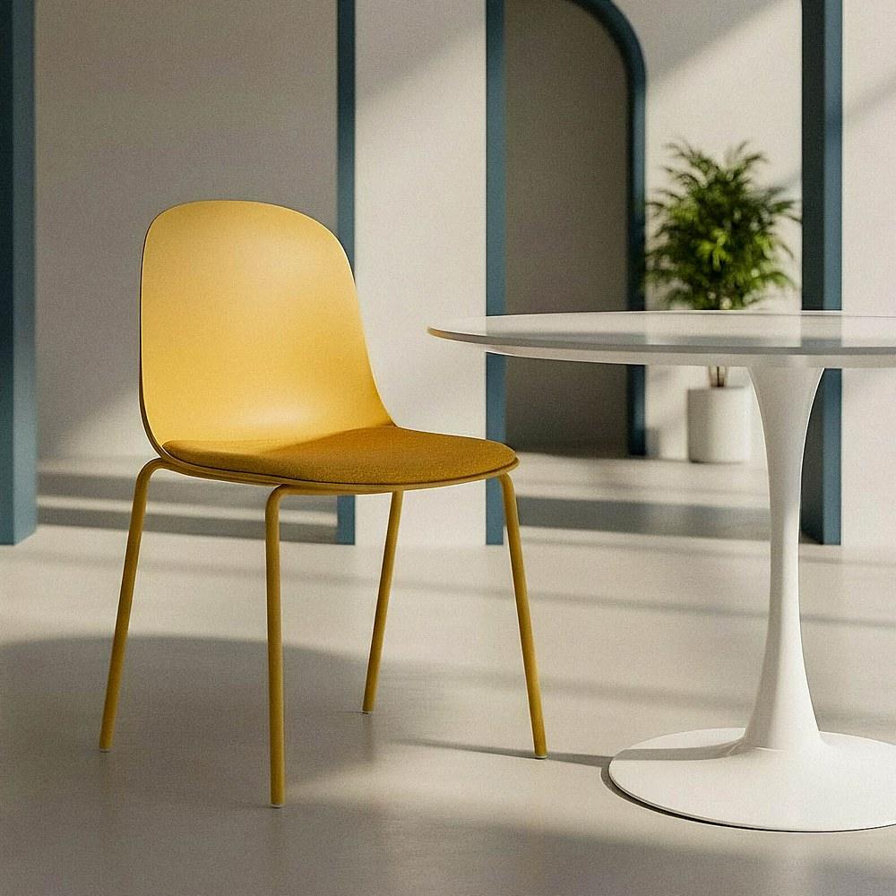 SILLA AMARILLO PP-METAL INTERIOR 46 X 51 X 85 CM