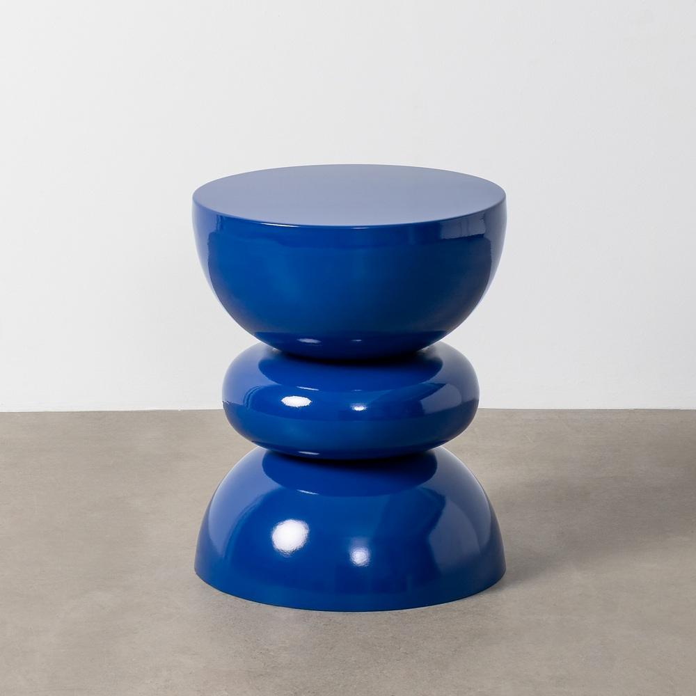 MESA AUXILIAR AZUL METAL DECORACIÓN 38 X 38 X 47 CM MESA AUXILIAR AZUL METAL DECORACIÓN 38 X 38 X 47 CM