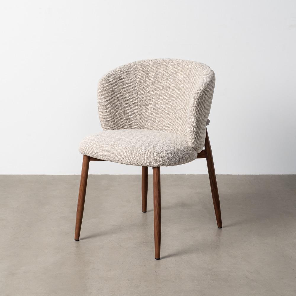 SILLA JASPEADO BEIGE TEJIDO-METAL 57 X 59 X 81 CM
