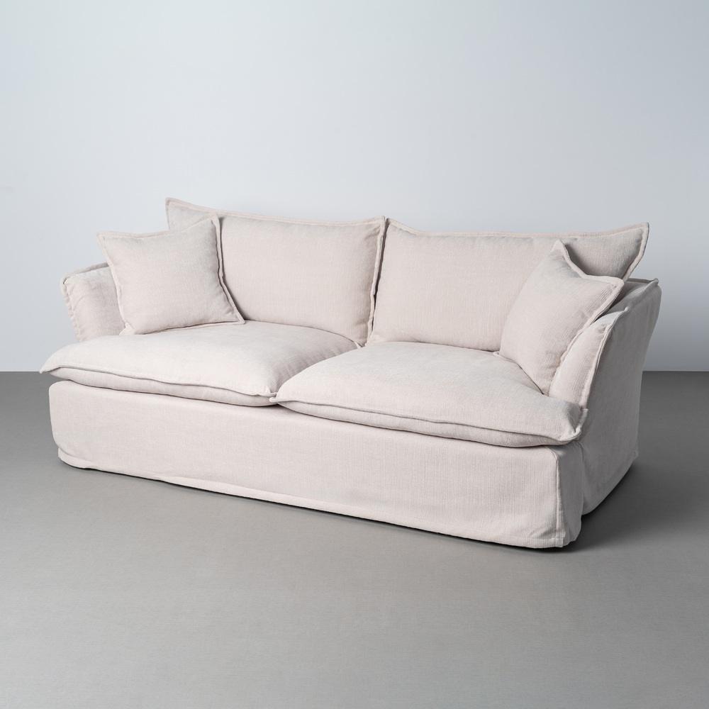 SOFÁ 3 PLAZAS CREMA TEJIDO 221 X 103 X 72 CM