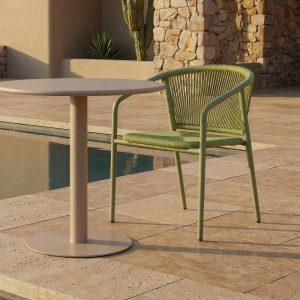 SILLA APILABLE ALUMINIO-RATTÁN PE 57 X 60 X 77