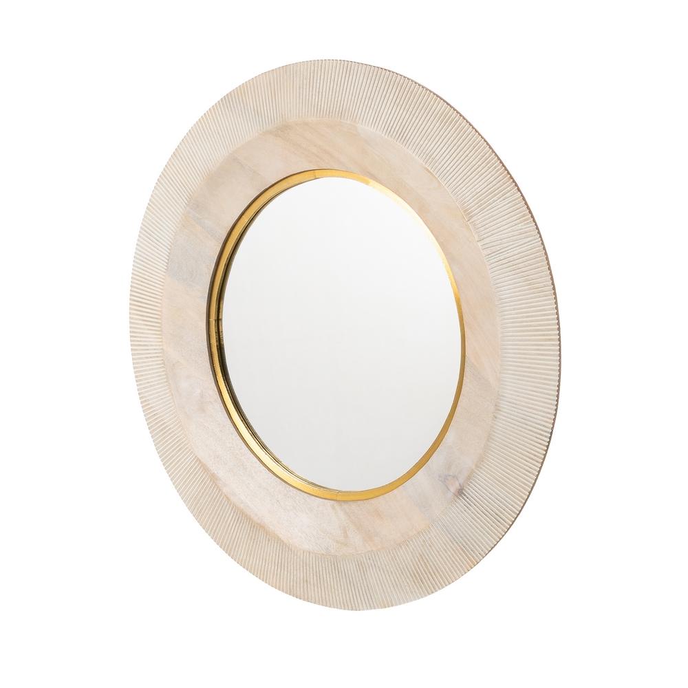 ESPEJO MADERA DE MANGO DECORACIÓN 90 X 5 X 90 CM ESPEJO MADERA DE MANGO DECORACIÓN 90 X 5 X 90 CM