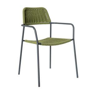 SILLA APILABLE MILOS GRAFITO OLIVA
