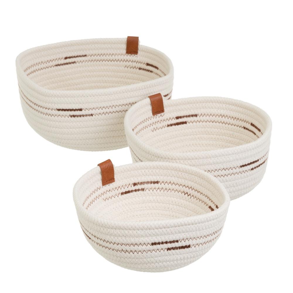 S/3 CESTA CUERDA POLIALGODÓN 26 X 26 X 11 CM