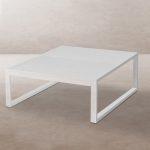 MESA BAJA IO 100 CM ALUMINIO BLANCO 100 X 100 X 45 CM