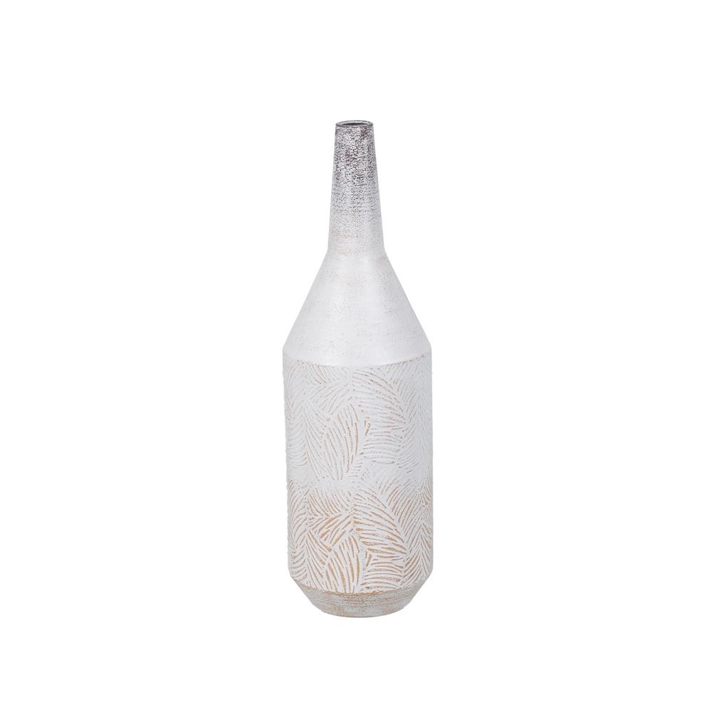 BOTELLA BLANCO ROZADO METAL DECORACIÓN 15 X 15 X 50 BOTELLA BLANCO ROZADO METAL DECORACIÓN 15 X 15 X 50