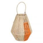 FAROL PORTAVELAS CREMA-NARANJA 23 X 23 X 28 CM