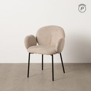 SILLA BEIGE TEJIDO-METAL 66 X 60 X 79 CM