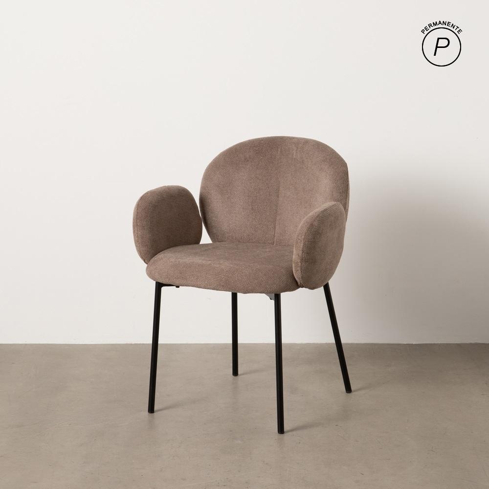 SILLA TAUPE TEJIDO-METAL 66 X 60 X 79 CM