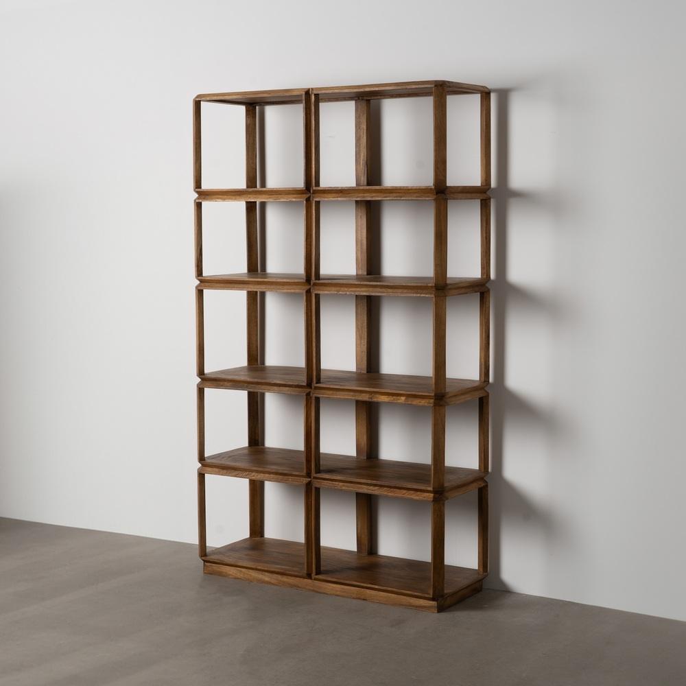 ESTANTERÍA MARRÓN MADERA DE MANGO SALÓN 115 X 42 X 195 CM ESTANTERÍA MARRÓN MADERA DE MANGO SALÓN 115 X 42 X 195 CM