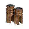 S/2 CANDELABRO NATURAL MADERA DE MANGO 11