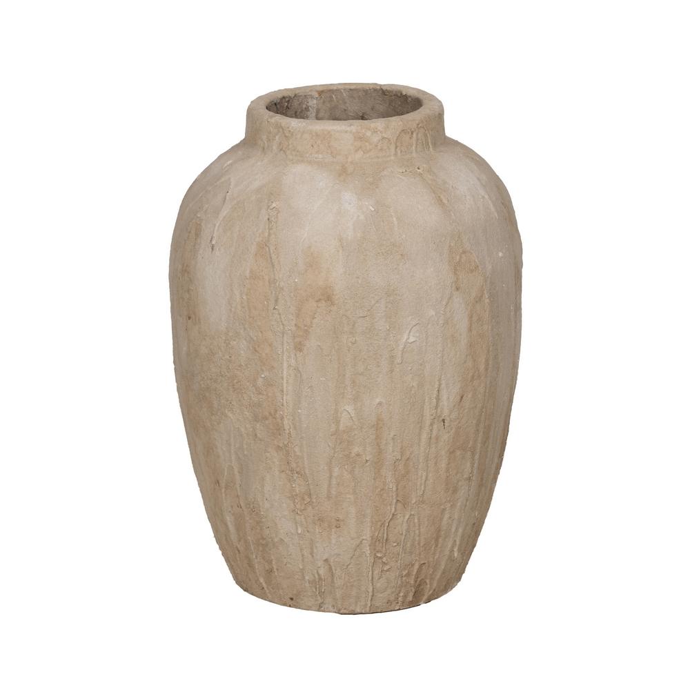 JARRÓN BEIGE CERÁMICA DECORACIÓN 42