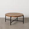 MESA CENTRO NATURAL-NEGRO METAL-MADERA 89 X 89 X 42 MESA CENTRO NATURAL-NEGRO METAL-MADERA 89 X 89 X 42
