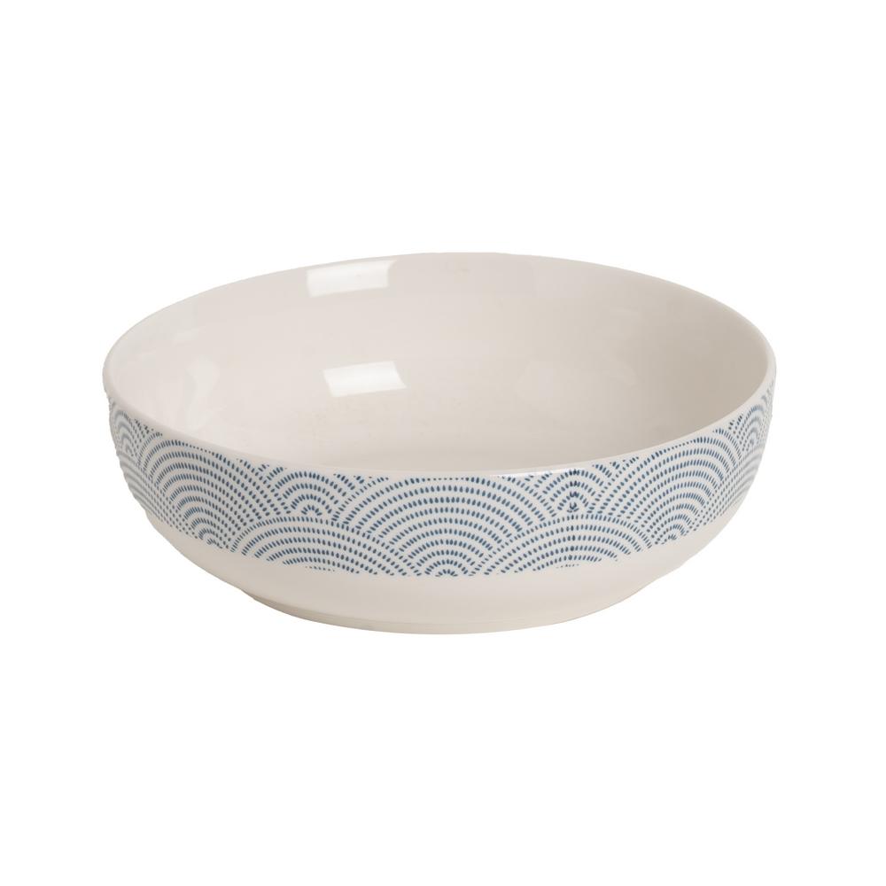 PLATO HONDO ORIENTAL BLANCO-AZUL 18
