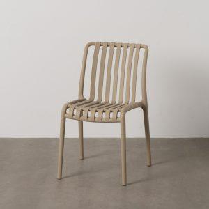 SILLA APILABLE BEIGE POLIPROPILENO 50 X 58 X 80 CM
