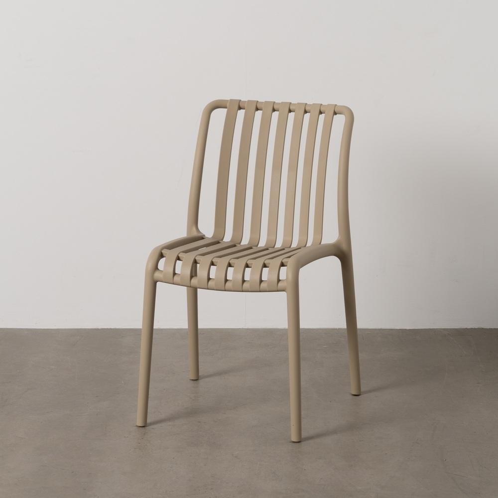 SILLA APILABLE BEIGE POLIPROPILENO 50 X 58 X 80 CM SILLA APILABLE BEIGE POLIPROPILENO 50 X 58 X 80 CM