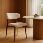 SILLA BEIGE TEJIDO-METAL 53 X 51 X 76
