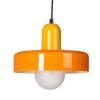 LÁMPARA TECHO NARANJA METAL-CRISTAL 25 X 25 X 23 CM