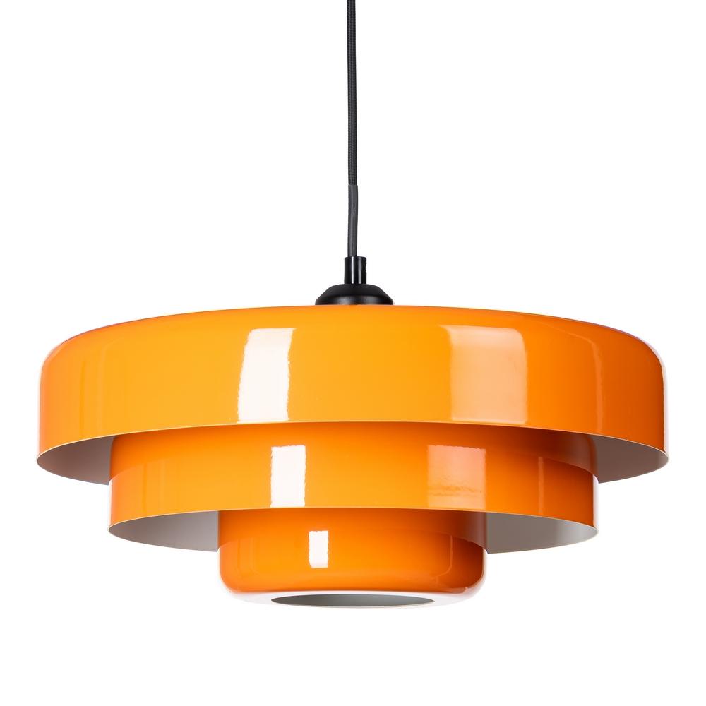 LÁMPARA TECHO NARANJA METAL-CRISTAL 35 X 35 X 16 CM