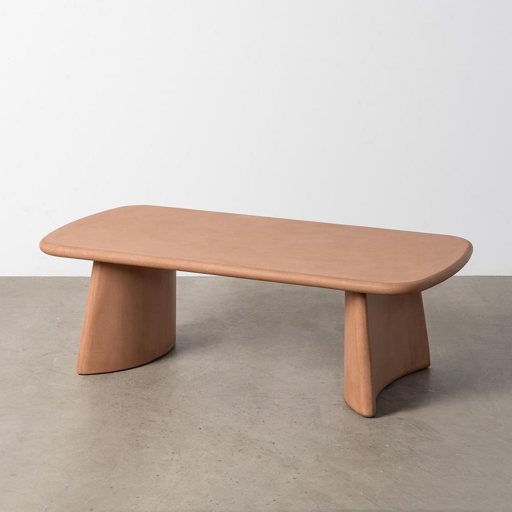 MESA CENTRO TEJA DM-MICROCEMENTO SALÓN 120 X 60 X 38