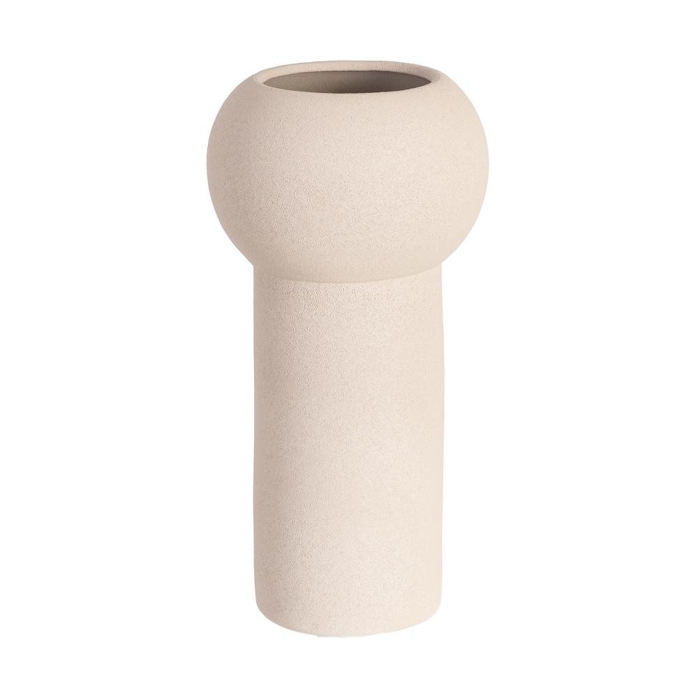 JARRÓN CREMA CERÁMICA DECORACIÓN 16 X 16 X 40 CM JARRÓN CREMA CERÁMICA DECORACIÓN 16 X 16 X 40 CM