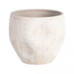 MACETERO CREMA CERÁMICA DECORACIÓN 40 X 40 X 40 CM
