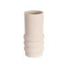 JARRÓN BLANCO CERÁMICA DECORACIÓN 14 X 14 X 30 CM JARRÓN BLANCO CERÁMICA DECORACIÓN 14 X 14 X 30 CM