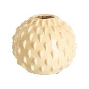 JARRÓN CREMA CERÁMICA DECORACIÓN 27 X 27 X 26 CM