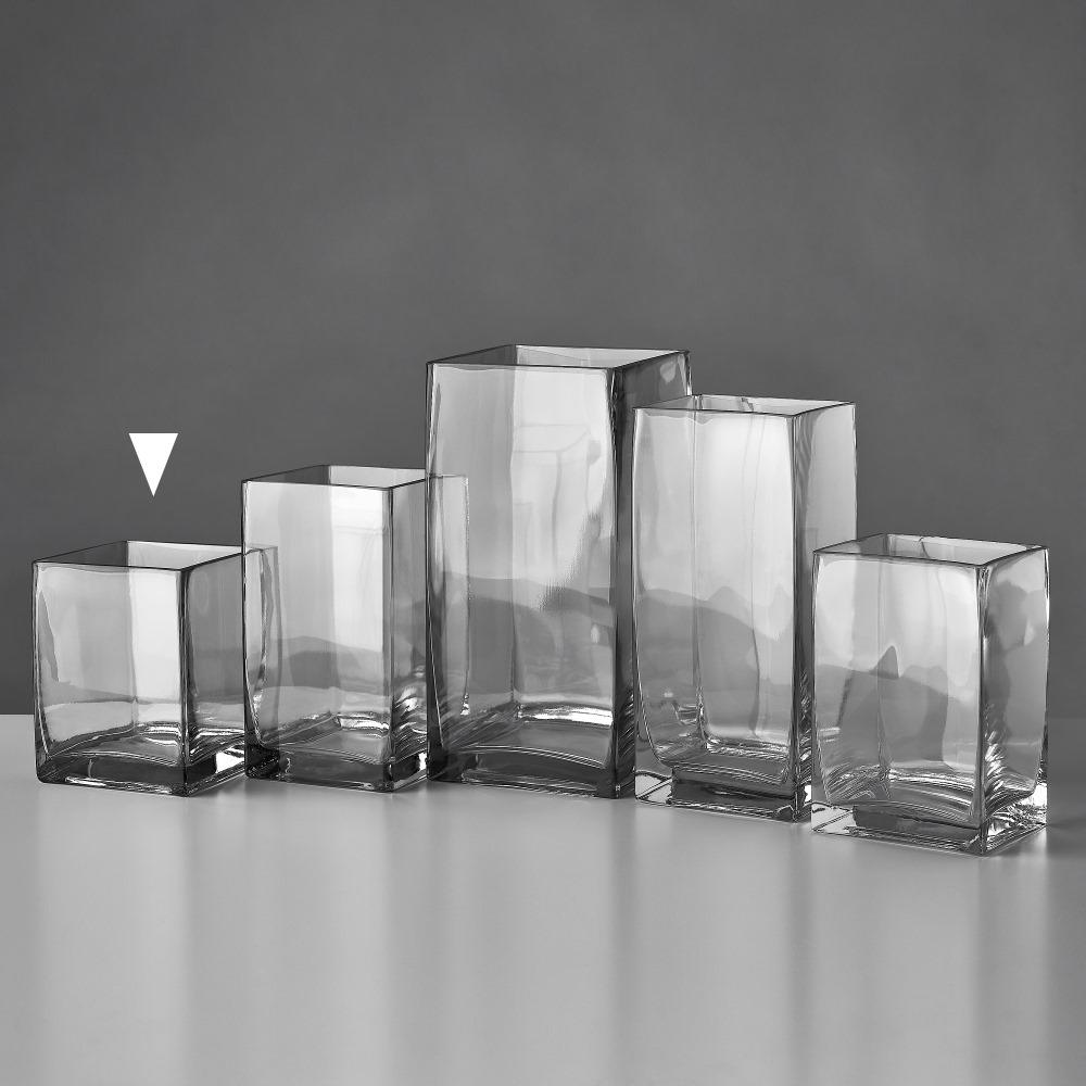 JARRÓN CUADRADO VIDRIO 10 X 10 X 13 CM