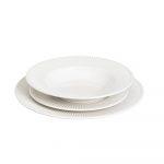 PLATO LLANO LINES PORCELANA BLANCO 27 X 27 X 2 CM
