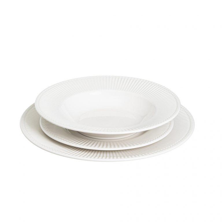 PLATO LLANO LINES PORCELANA BLANCO 27 X 27 X 2 CM