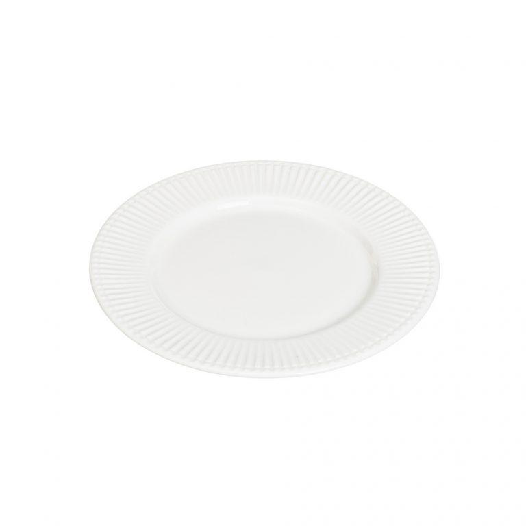 PLATO POSTRE LINES PORCELANA BLANCO 21 X 21 X 2 CM