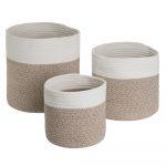 S/3 CESTA CUERDA GRIS 30 X 30 X 30 CM